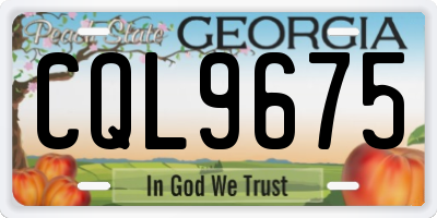 GA license plate CQL9675