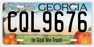 GA license plate CQL9676