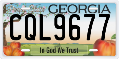 GA license plate CQL9677