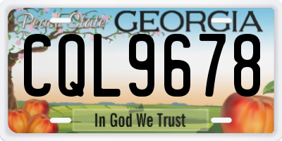 GA license plate CQL9678