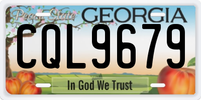 GA license plate CQL9679