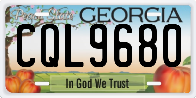 GA license plate CQL9680