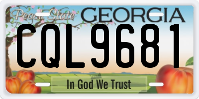 GA license plate CQL9681