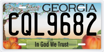 GA license plate CQL9682