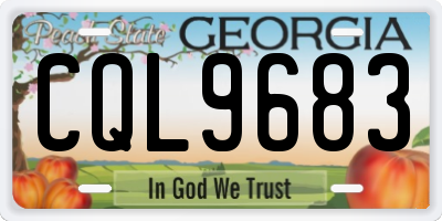 GA license plate CQL9683