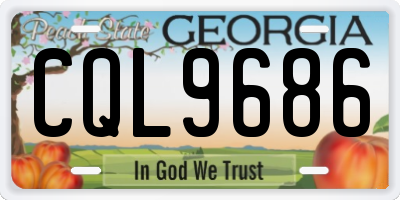 GA license plate CQL9686