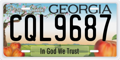 GA license plate CQL9687