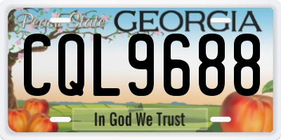 GA license plate CQL9688