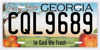 GA license plate CQL9689