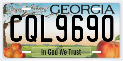 GA license plate CQL9690