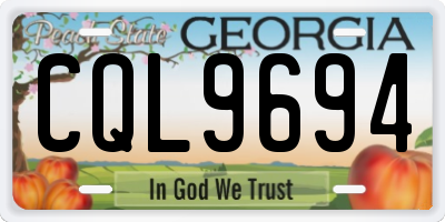 GA license plate CQL9694