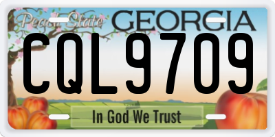 GA license plate CQL9709