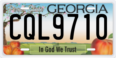 GA license plate CQL9710