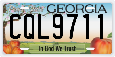 GA license plate CQL9711