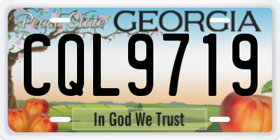 GA license plate CQL9719