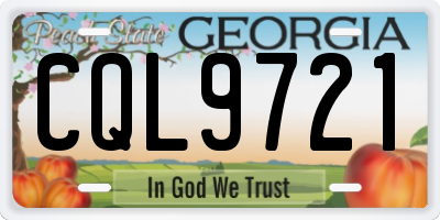 GA license plate CQL9721