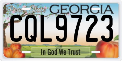 GA license plate CQL9723