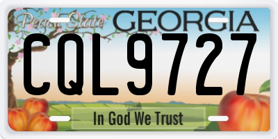 GA license plate CQL9727