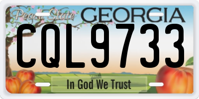 GA license plate CQL9733