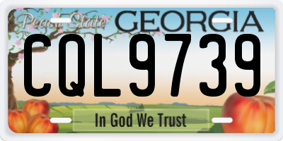 GA license plate CQL9739