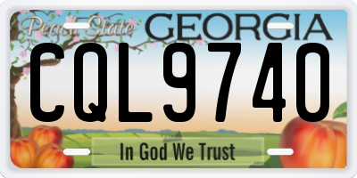 GA license plate CQL9740