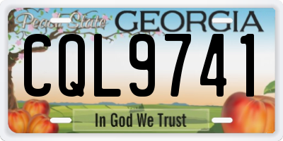 GA license plate CQL9741