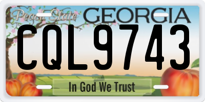 GA license plate CQL9743