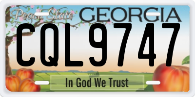 GA license plate CQL9747