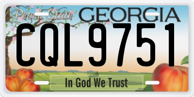 GA license plate CQL9751