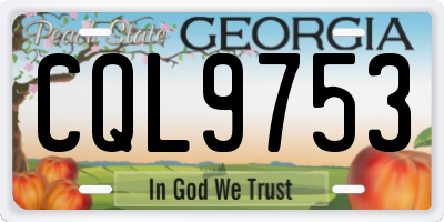 GA license plate CQL9753