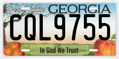 GA license plate CQL9755