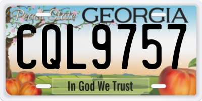 GA license plate CQL9757