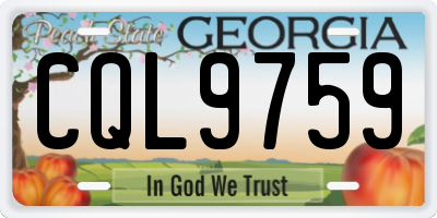 GA license plate CQL9759