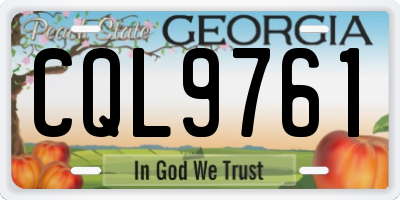 GA license plate CQL9761
