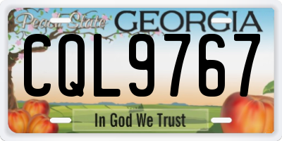 GA license plate CQL9767