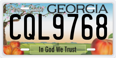 GA license plate CQL9768