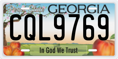 GA license plate CQL9769
