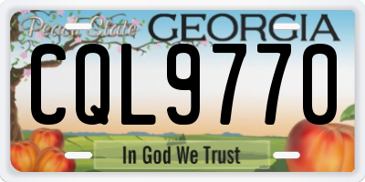 GA license plate CQL9770