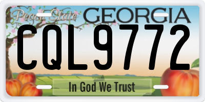GA license plate CQL9772
