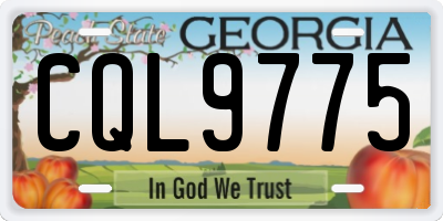 GA license plate CQL9775