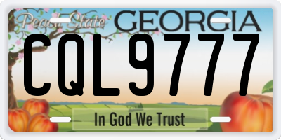 GA license plate CQL9777