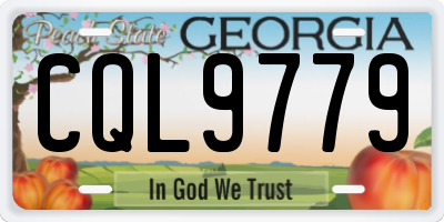 GA license plate CQL9779
