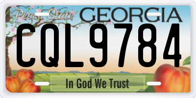 GA license plate CQL9784