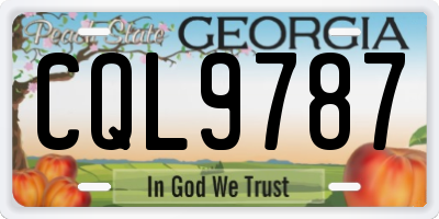 GA license plate CQL9787