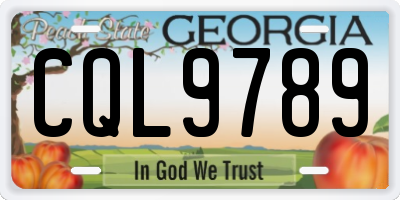 GA license plate CQL9789