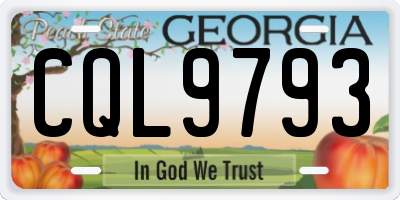 GA license plate CQL9793