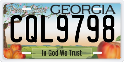 GA license plate CQL9798