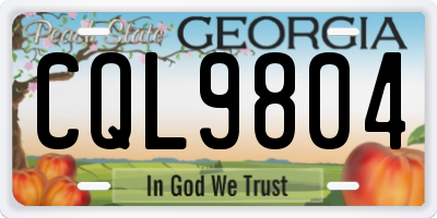 GA license plate CQL9804