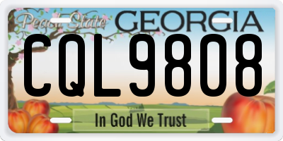 GA license plate CQL9808