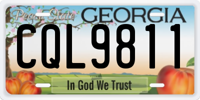 GA license plate CQL9811